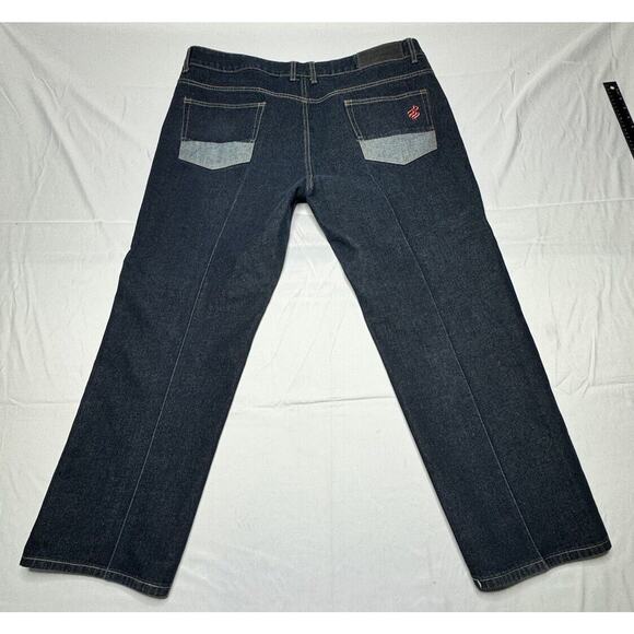 Rocawear Men's Classic Fit Dark Wash Wide Leg Jeans - Size 44x28.5 - Picture 2 of 8